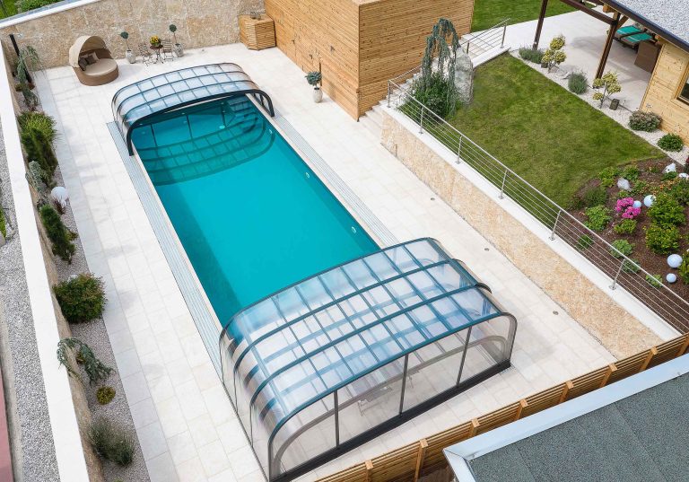 Poolüberdachung Mutation mit hohem Eingangsteil - Ansicht von oben