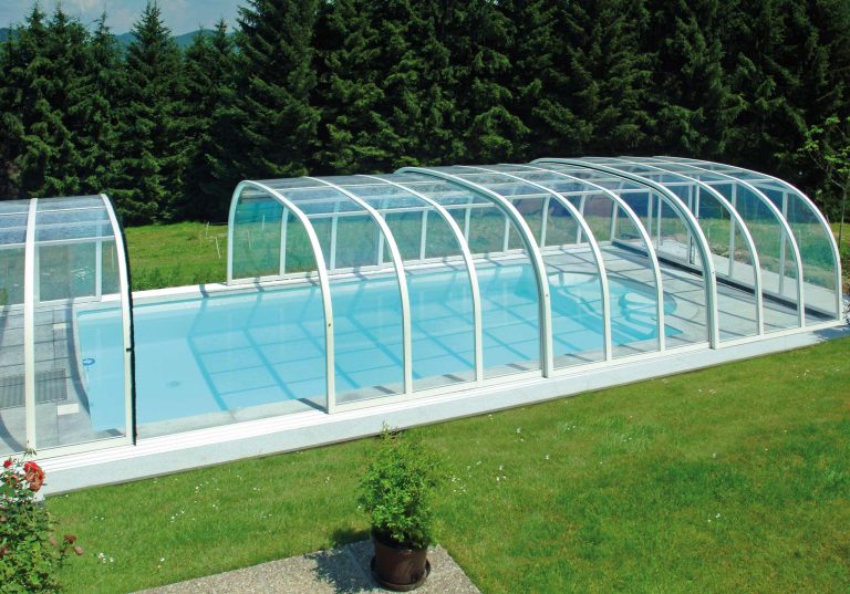 Poolüberdachung Revolution, hohe Korbbogenform