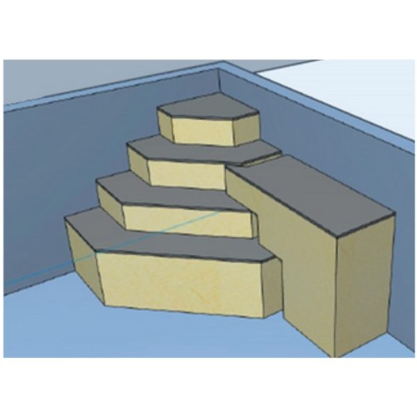 Einstiegstreppe Trapez aus Styropor